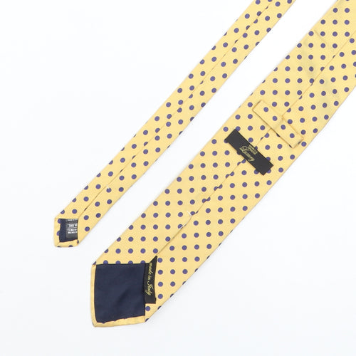 Marks and Spencer Men's Yellow Polka Dot Silk Tie
