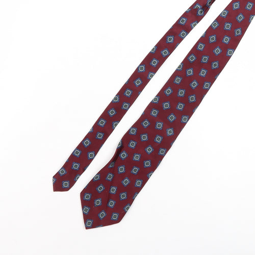 Luca Franzini Men's Red Geometric Silk Tie