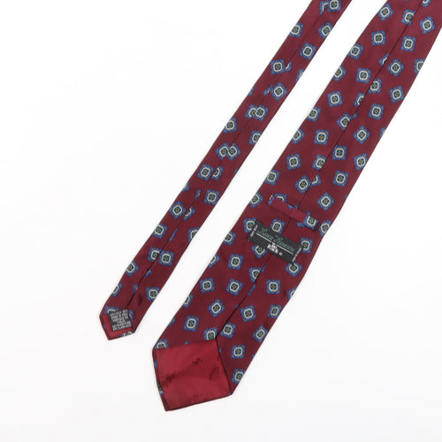 Luca Franzini Men's Red Geometric Silk Tie