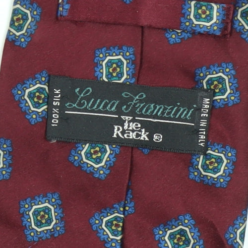 Luca Franzini Men's Red Geometric Silk Tie