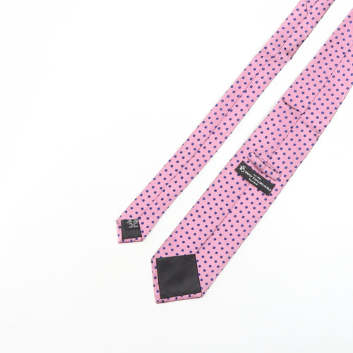 Savoy Taylors Guild Pink Polka Dot Silk Men's Tie