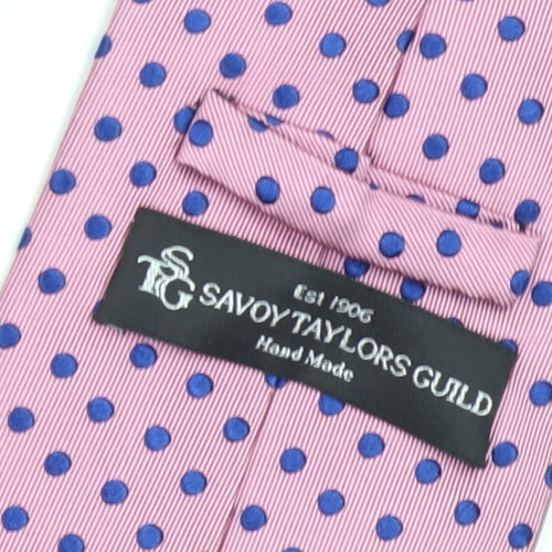 Savoy Taylors Guild Pink Polka Dot Silk Men's Tie