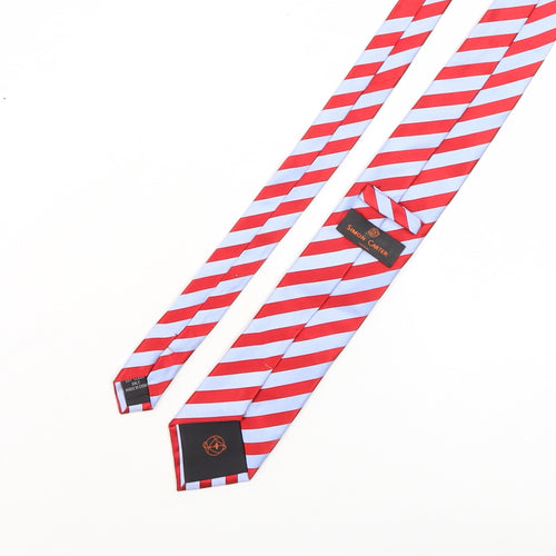 Simon Carter Red Striped Silk Men's Tie