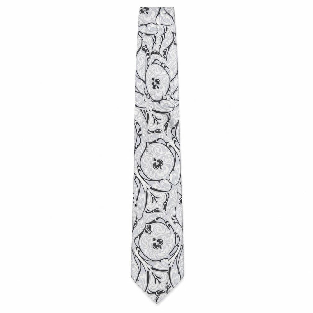 Front view of A.Christensen Men's Silver Geometric Silk Tie