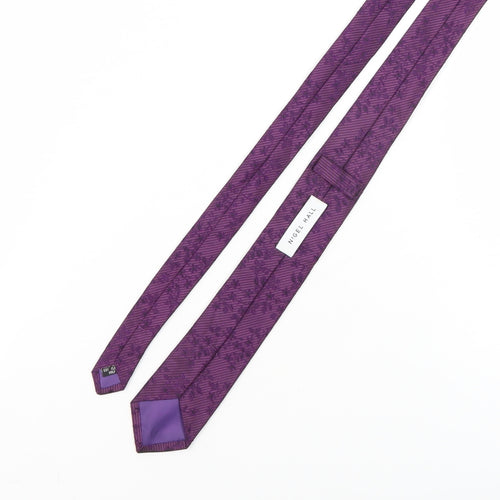 Nigel Hall Men's Purple Silk Slim Floral Tie