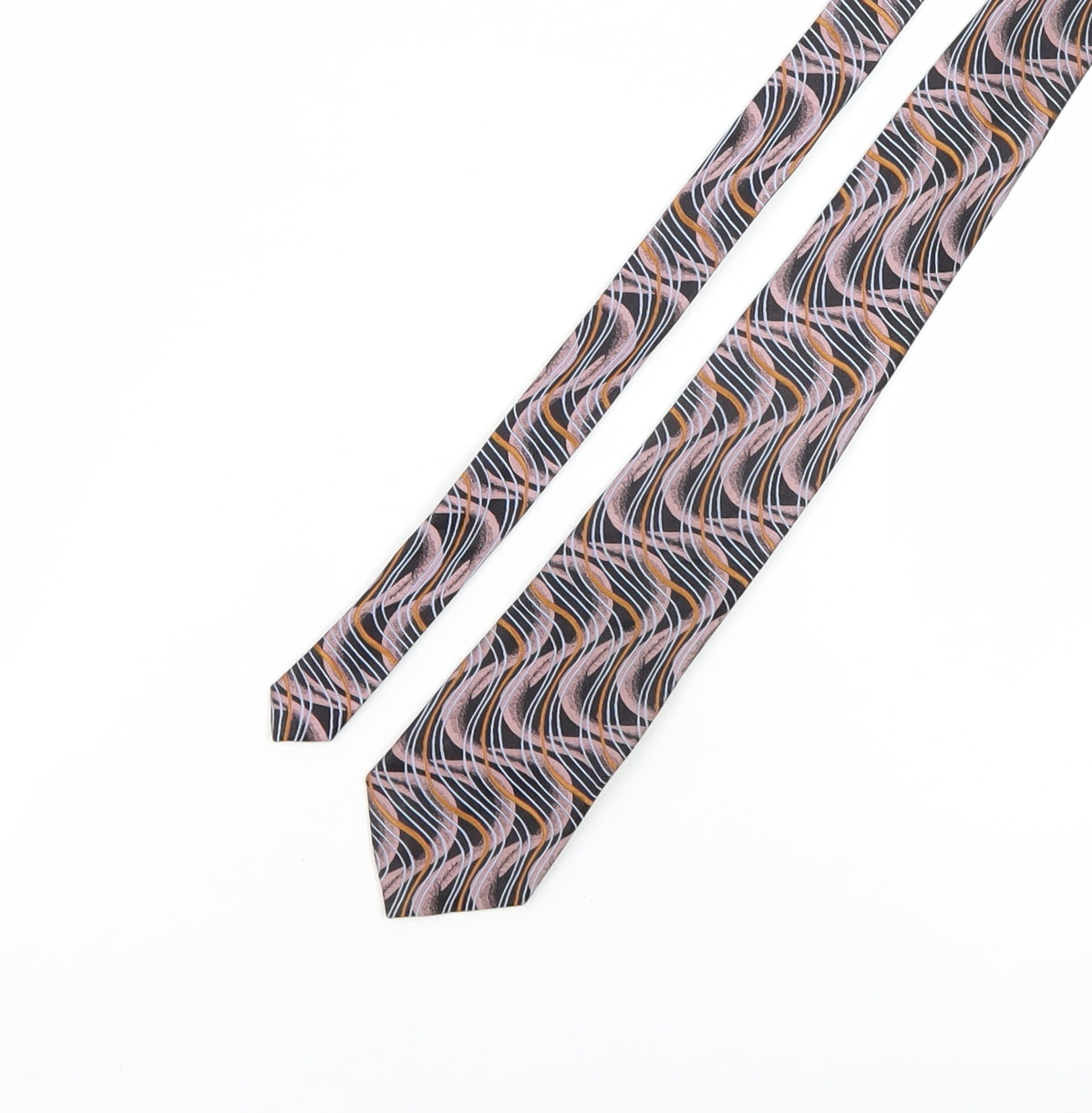 Kent Men's Multicoloured Slim Geometric Silk Tie