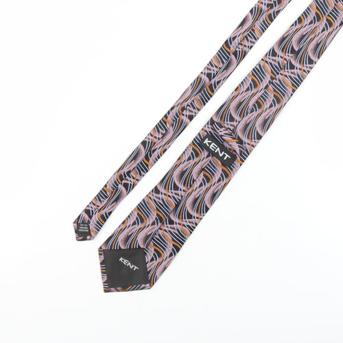 Kent Men's Multicoloured Slim Geometric Silk Tie