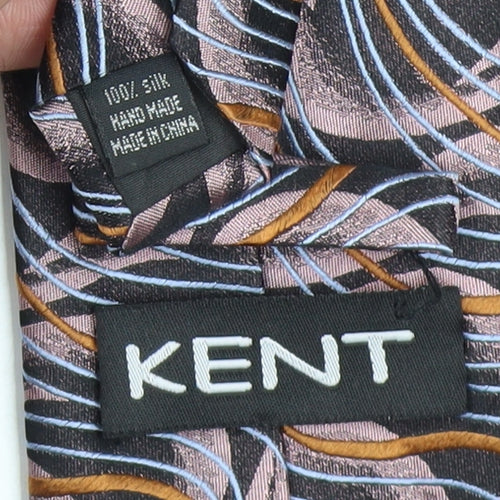 Kent Men's Multicoloured Slim Geometric Silk Tie