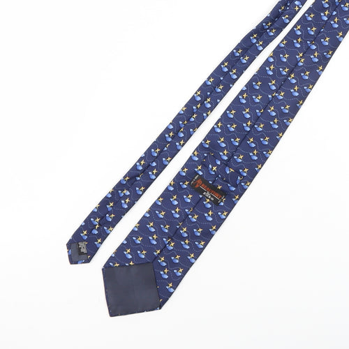 Beaufort Men's Blue Silk Airplane Pattern Tie