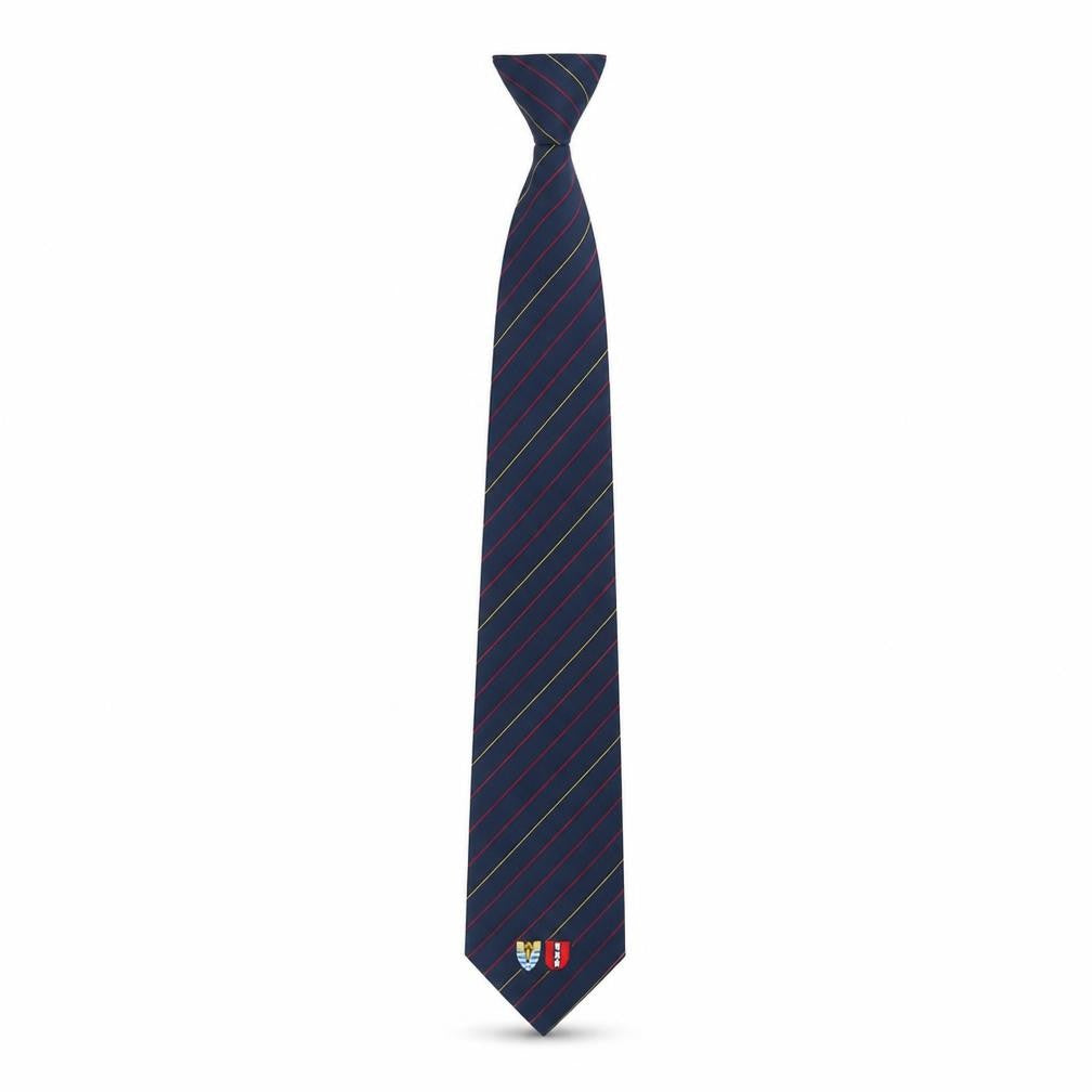 Front view of Tootal Men's Blue Striped Polyester Travel Tie