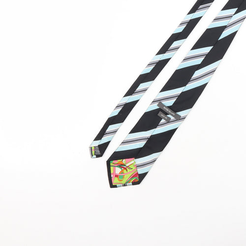 River Island Men's Black Striped Silk Tie