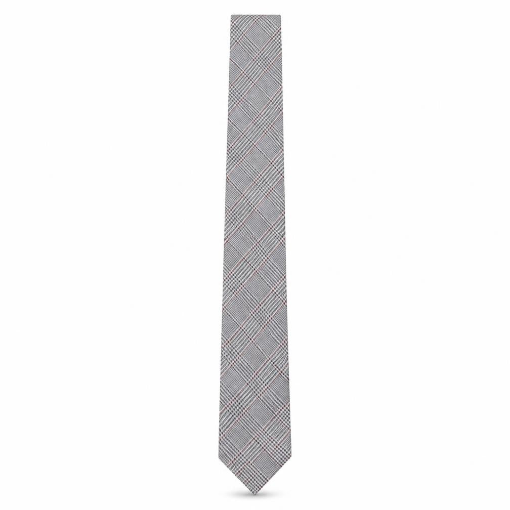 Front view of Bäumler Men's Multicoloured Plaid Silk Tie
