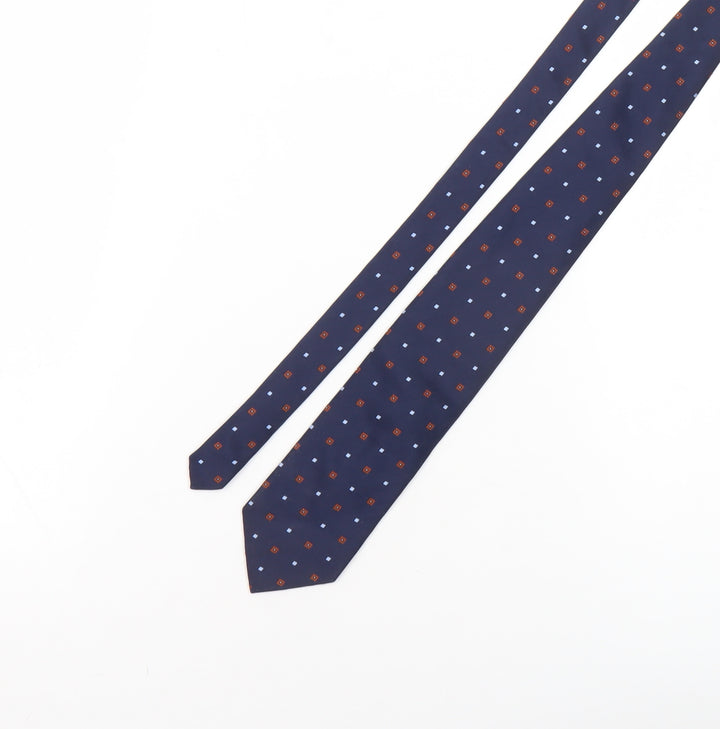 Christian Berg Men's Blue Silk Polka Dot Tie One Size