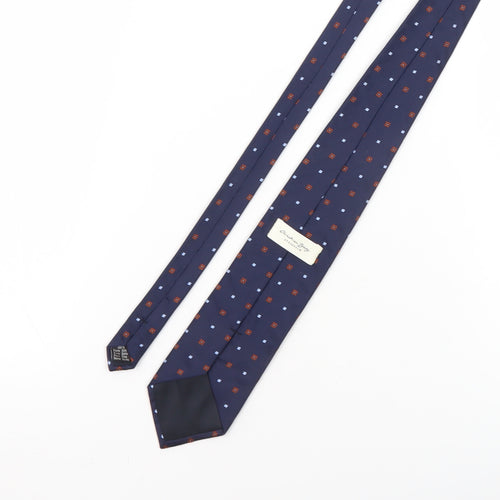 Christian Berg Men's Blue Silk Polka Dot Tie One Size