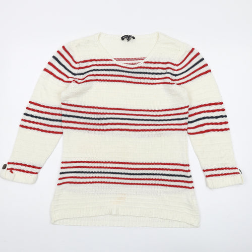 Marble Women’s White Striped Pullover Jumper