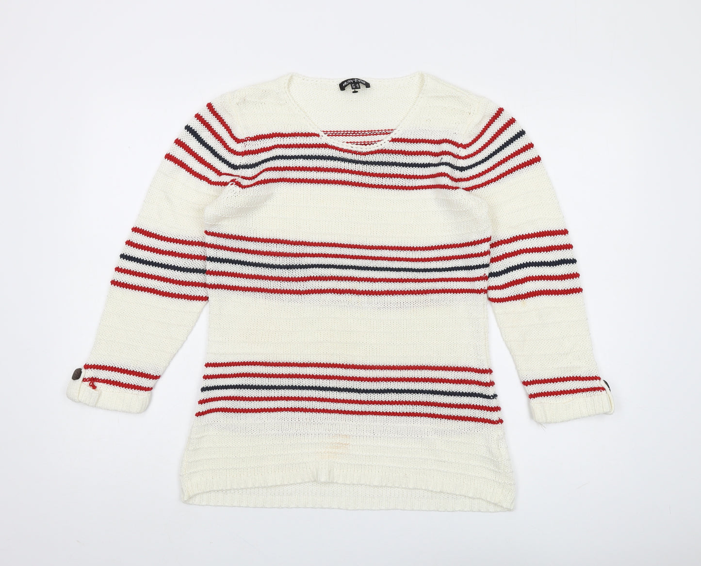 Marble Women’s White Striped Pullover Jumper