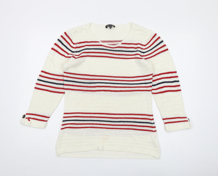 Marble Women’s White Striped Pullover Jumper