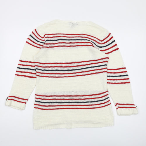 Marble Women’s White Striped Pullover Jumper