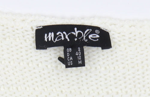 Marble Women’s White Striped Pullover Jumper