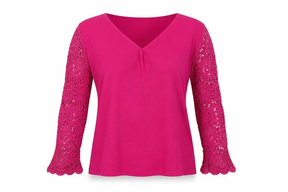 Front view of Joseph A. Women's Pink V-Neck jumper