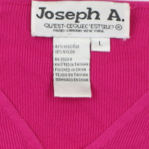 Joseph A. Women's Pink V-Neck Pullover Jumper