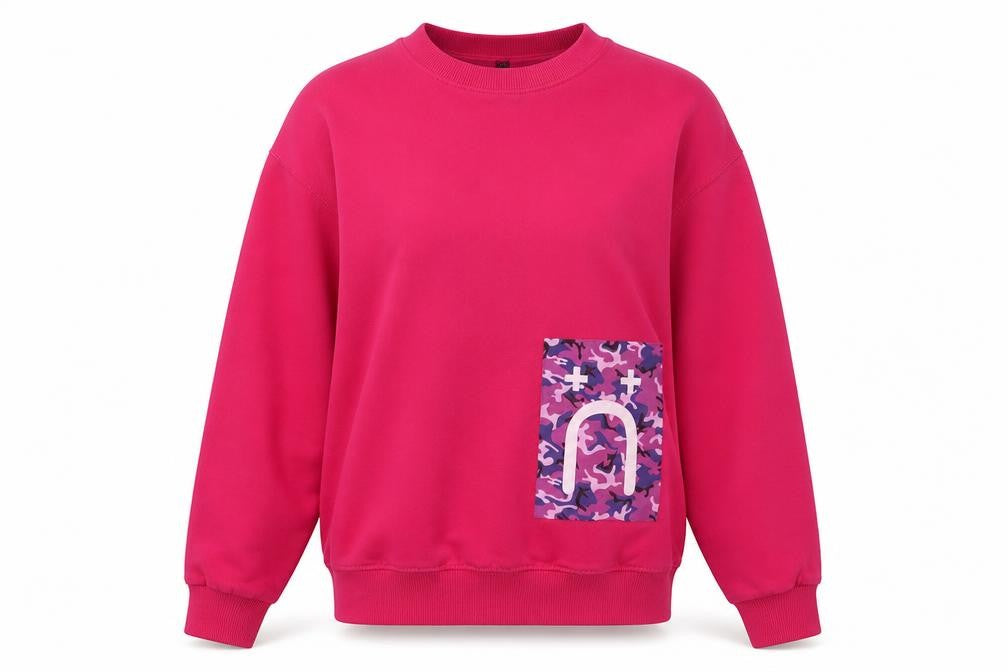 Front view of Little White Lies women’s pink xs pullover sweatshirt
