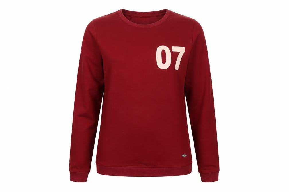 Front view of Metronaut unisex red pullover sweatshirt s