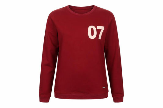 Front view of Metronaut unisex red pullover sweatshirt s