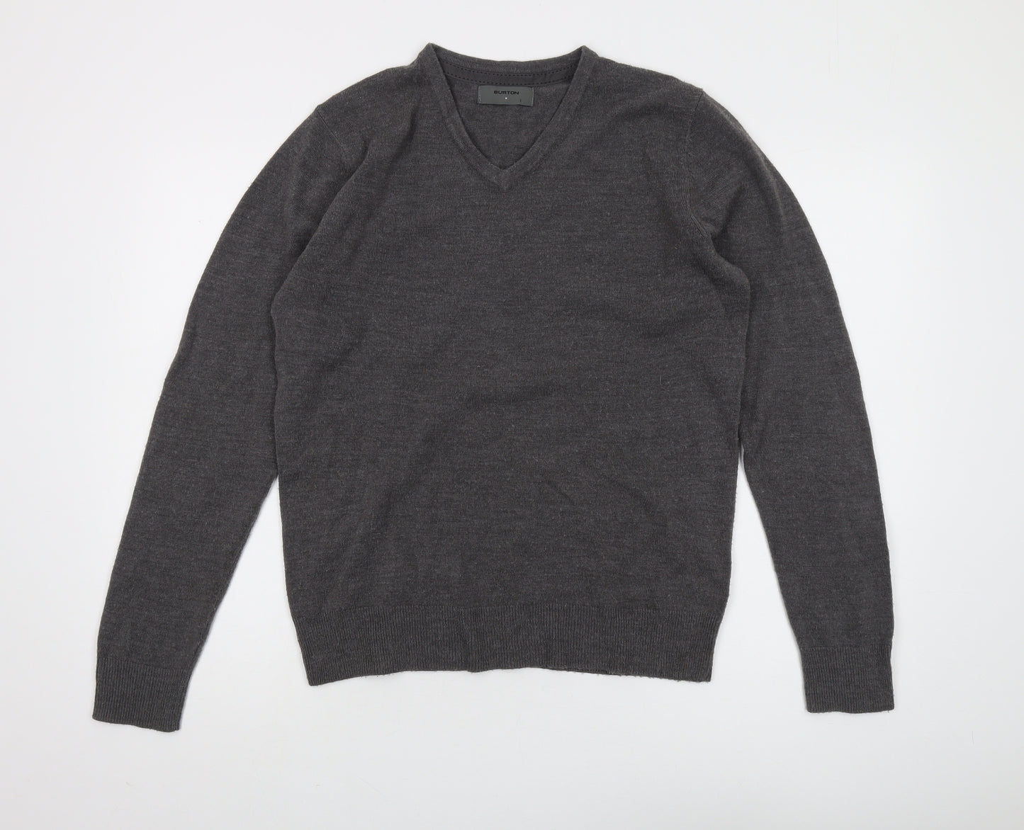 Burton Men's Grey V-Neck Pullover Jumper, M