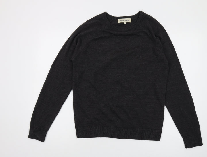 River Island Men's Black Pullover Jumper M