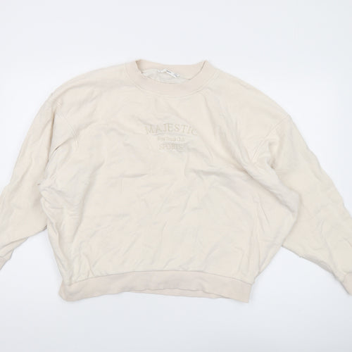 MNG Women's Ivory Pullover Sweatshirt, Medium