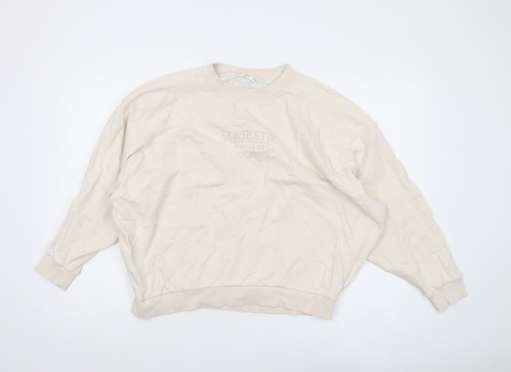 MNG Women's Ivory Pullover Sweatshirt, Medium