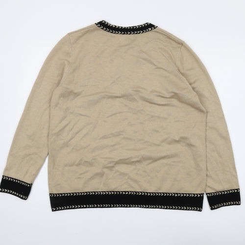 Leo & Ugo Women's Beige Henley Jumper, L