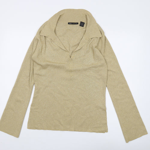 Jane by Marciano Women's Gold Collared Pullover Jumper - S