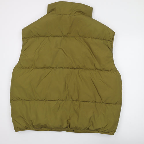 H&M Unisex Green Puffer Jacket, Size M, Full Zip