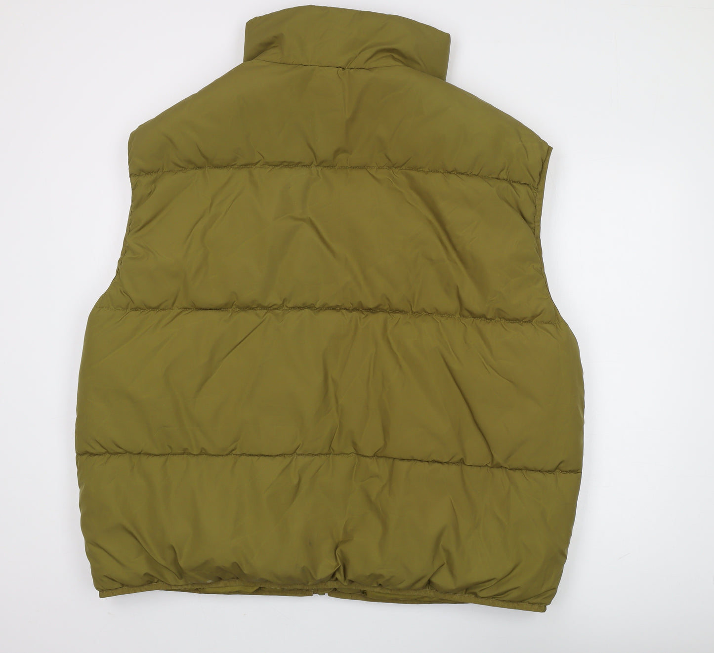 H&M Unisex Green Puffer Jacket, Size M, Full Zip