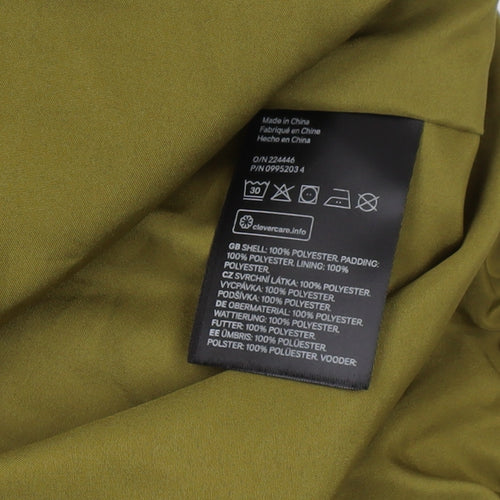 H&M Unisex Green Puffer Jacket, Size M, Full Zip