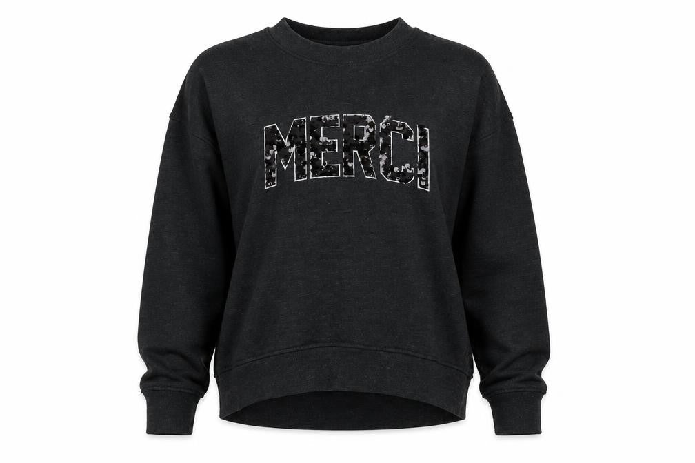 Front view of Next Petite Women's Black Pullover Sweatshirt XS