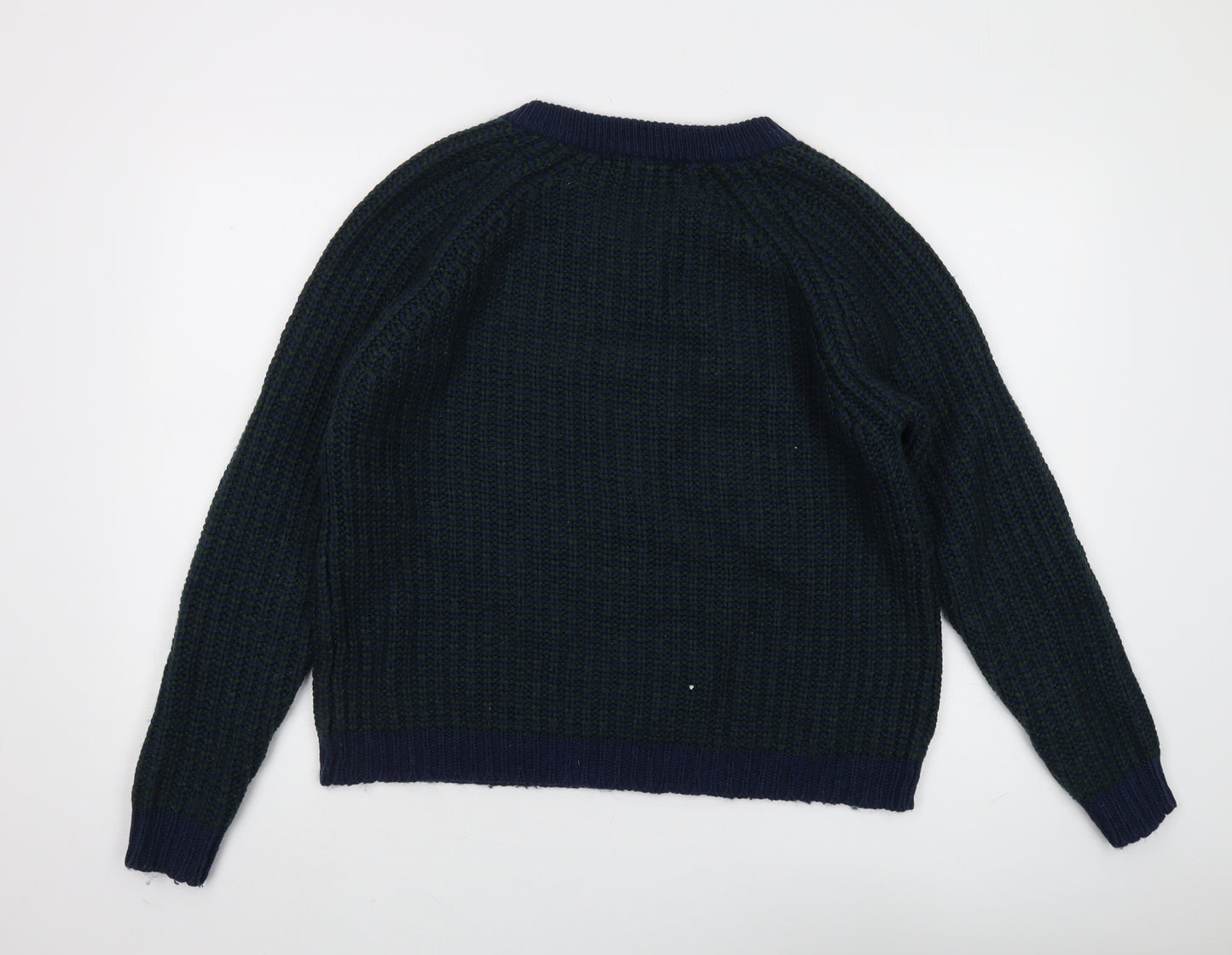 ASOS Women's Blue Chunky Knit V-Neck Jumper S