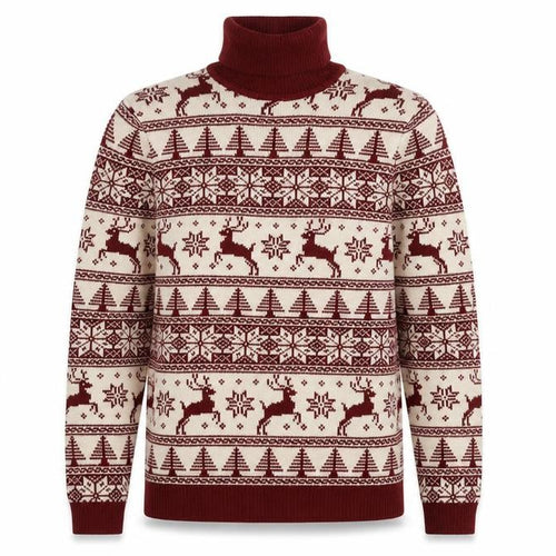 ASOS DESIGN Men's Red XS Roll Neck Christmas Jumper