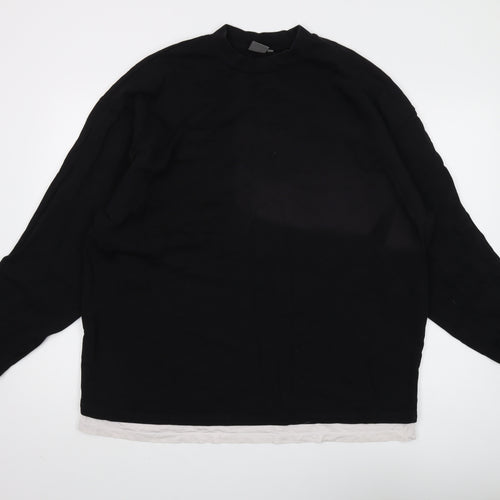 ASOS Unisex Black Pullover Sweatshirt L Cotton
