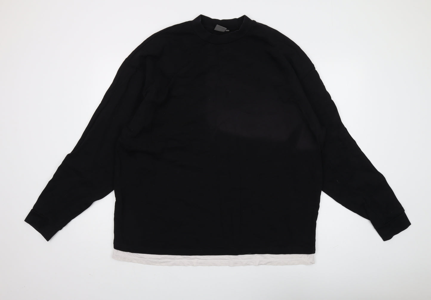 ASOS Unisex Black Pullover Sweatshirt L Cotton