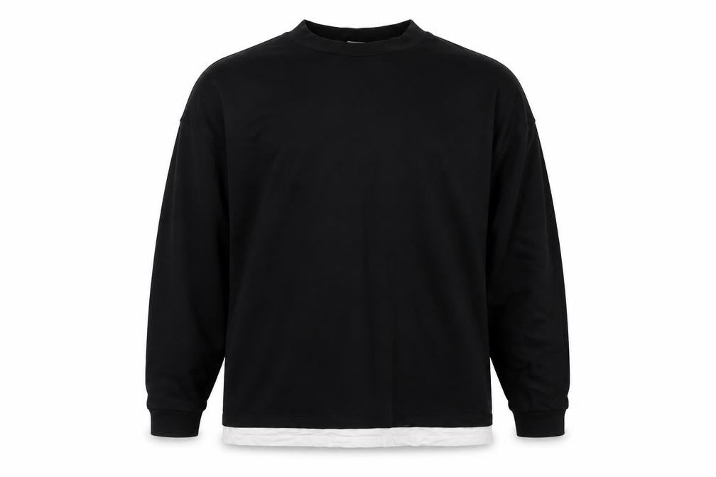 Front view of ASOS unisex black pullover sweatshirt l cotton