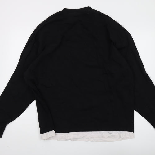 ASOS Unisex Black Pullover Sweatshirt L Cotton