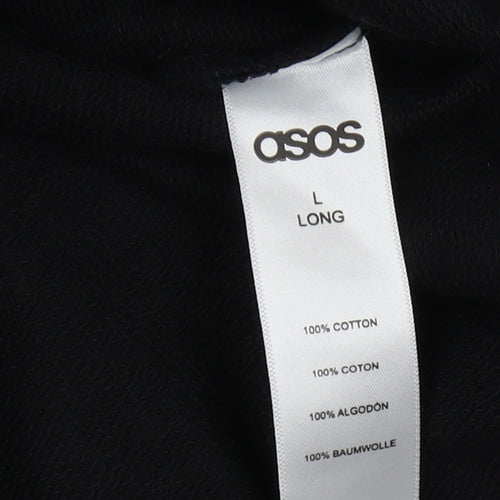 ASOS Unisex Black Pullover Sweatshirt L Cotton