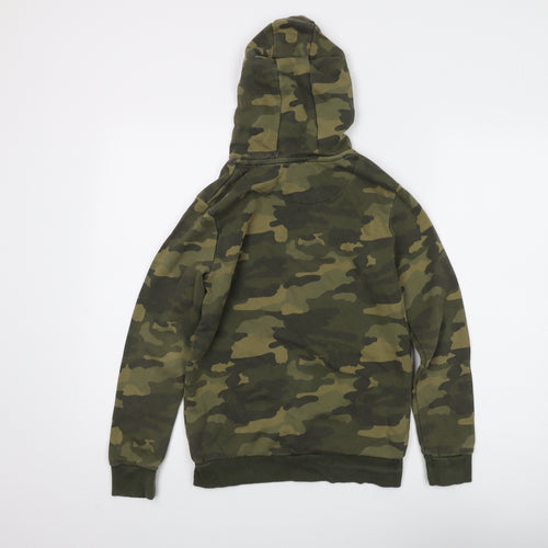 Marks and Spencer Boys Green Camouflage Pullover Hoodie 12-13Y