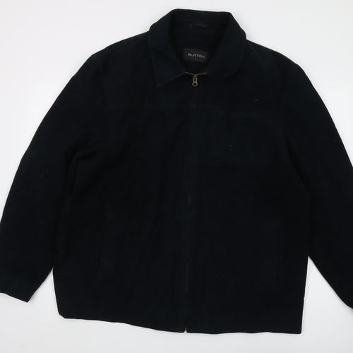 Burton Men's Black Cotton Jacket - Large, Zip Closure