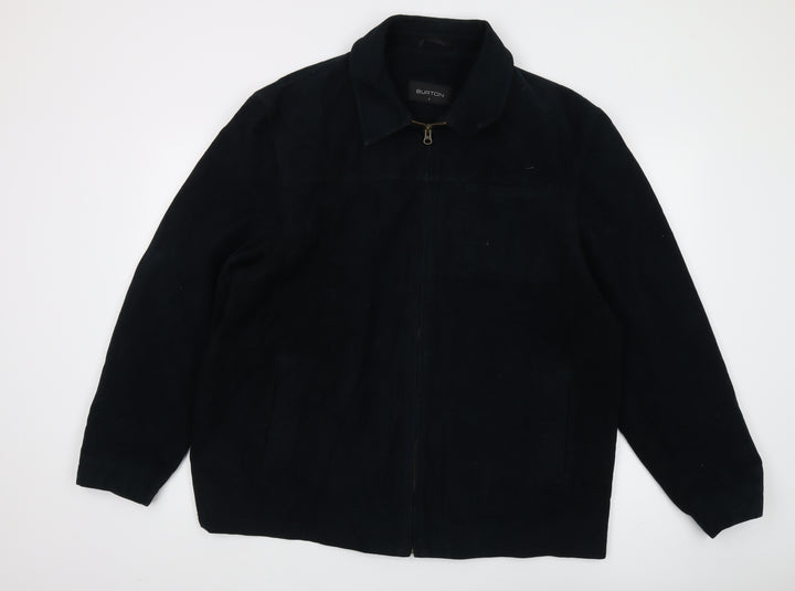 Burton Men's Black Cotton Jacket - Large, Zip Closure