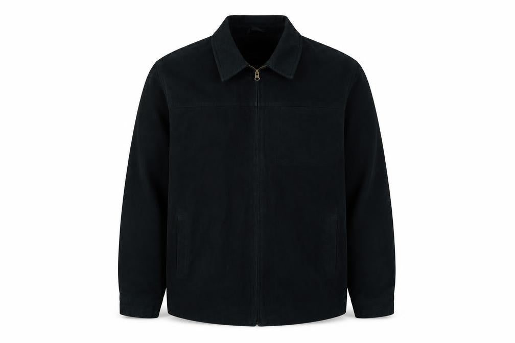 Front view of Burton Men's Black Cotton Jacket - Large, Zip Closure