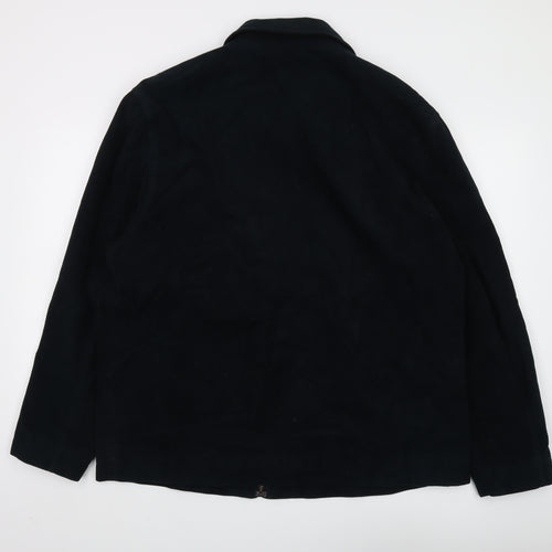 Burton Men's Black Cotton Jacket - Large, Zip Closure